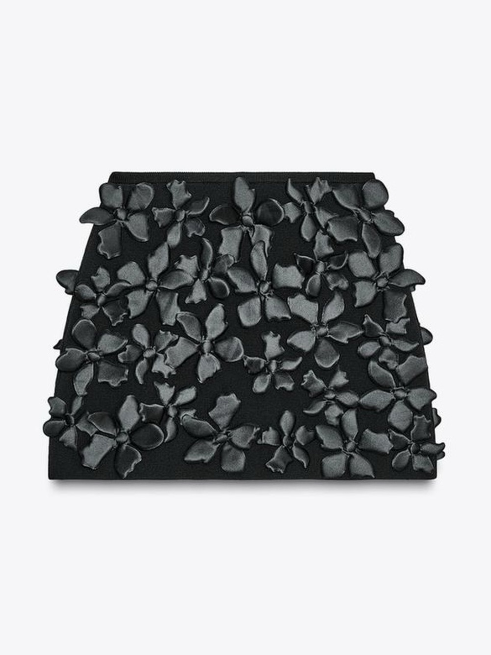 NWT. Zara Black Knitted Mini-Skirt with Floral Texture Print. Size M. - Picture 2 of 10